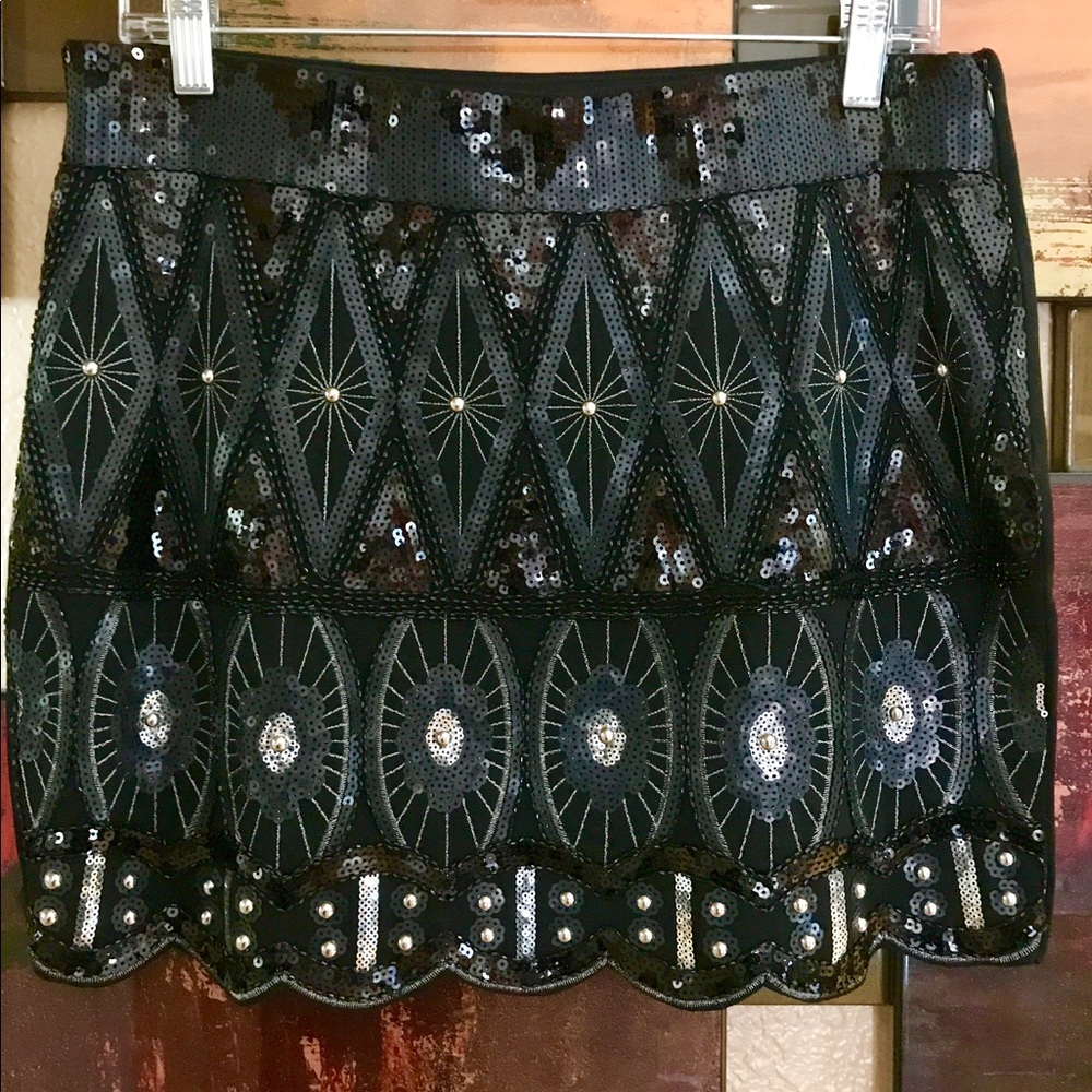Romeo and Juliet Couture Beaded Mini Skirt Sz L
